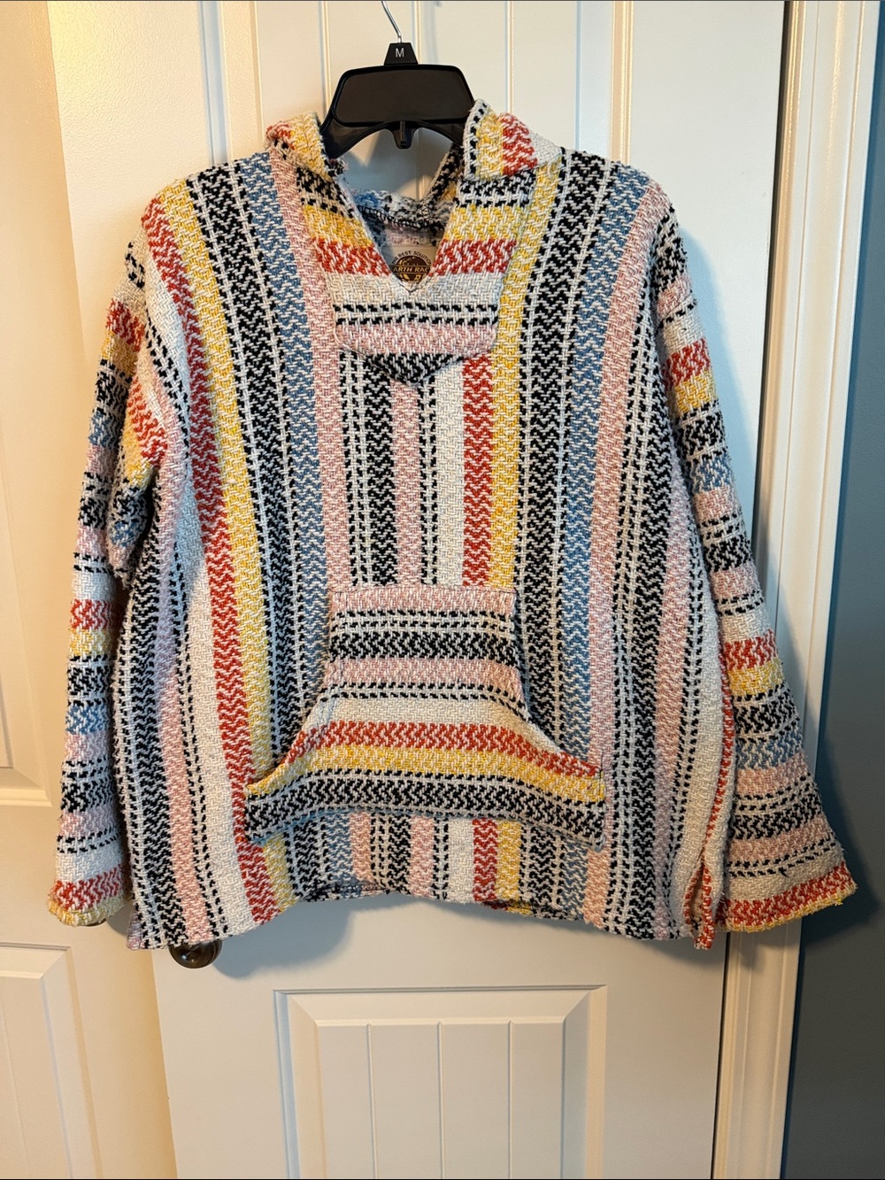 LIKE NEW - Earth Ragz Multicolor Striped Baja Hoodie Sweater